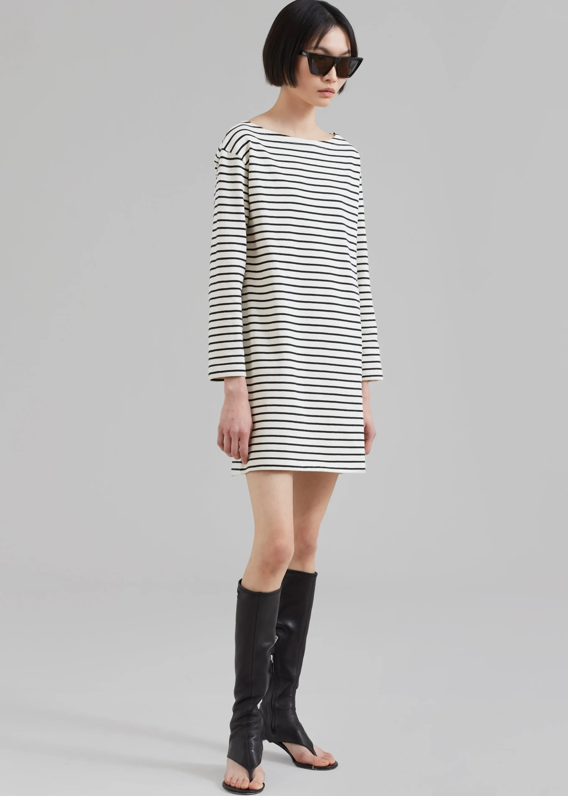 The Frankie Shop Nino Mini Dress Black Stripe Online