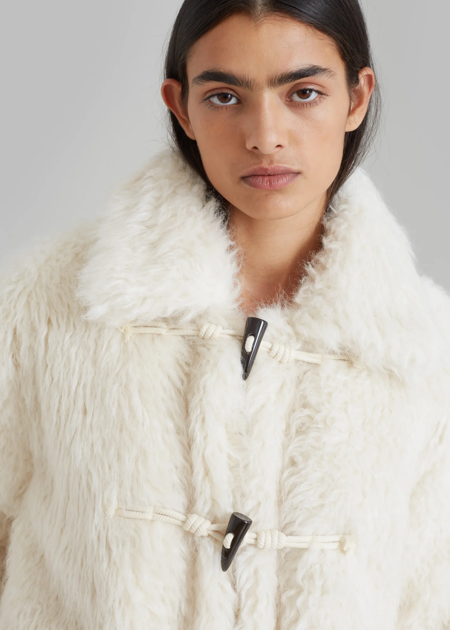 The Frankie Shop Noha Faux Fur Toggle Coat Cream Best