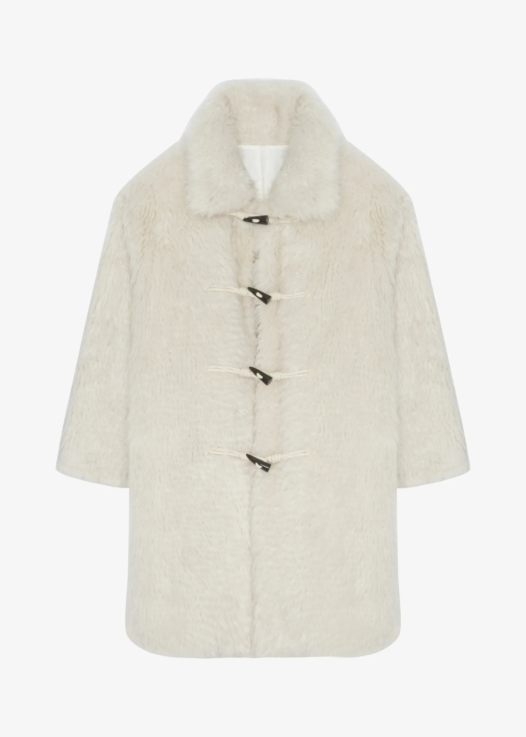 The Frankie Shop Noha Faux Fur Toggle Coat Cream Best