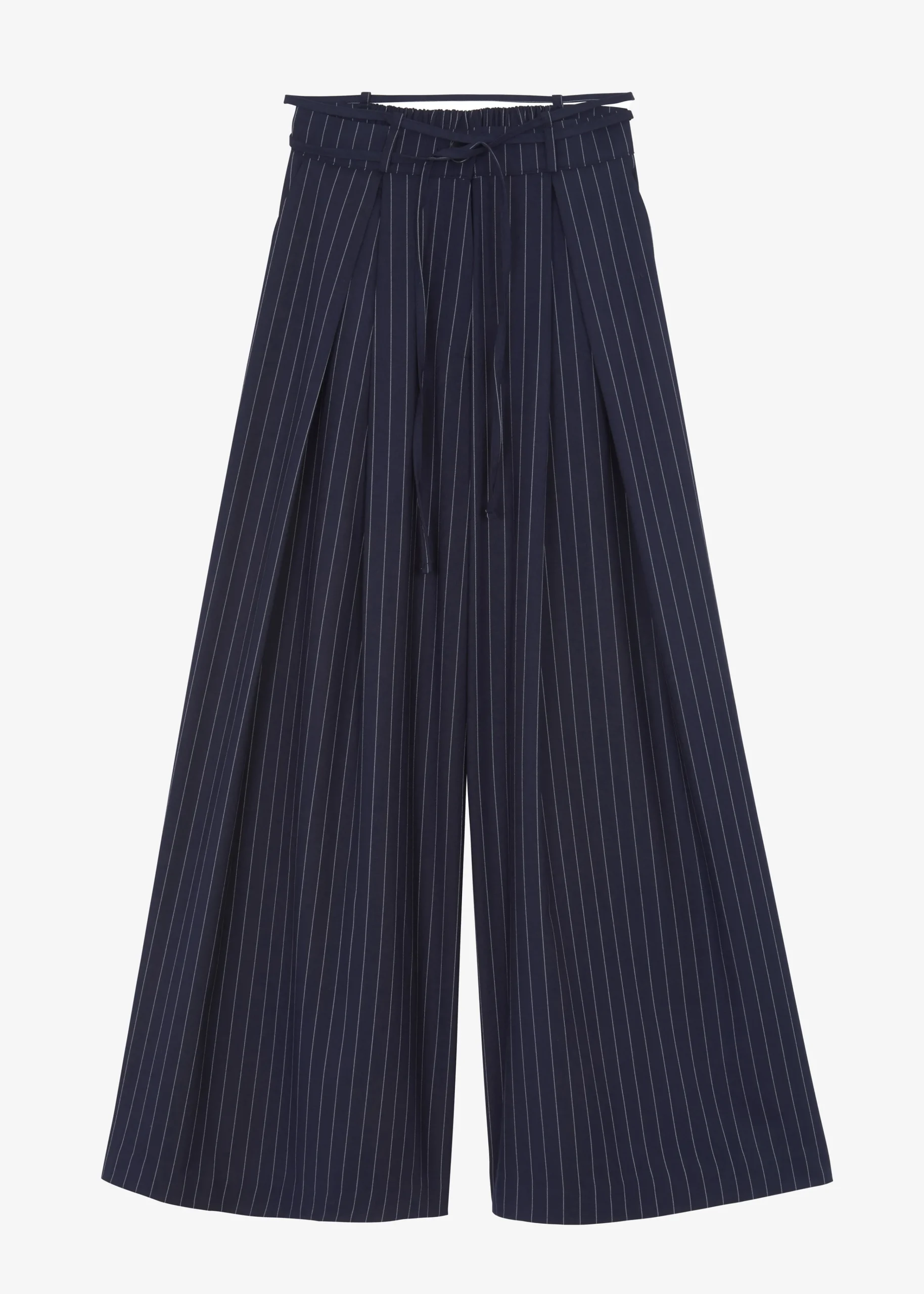 The Frankie Shop Noor Wide Pants Navy Pinstripe Hot