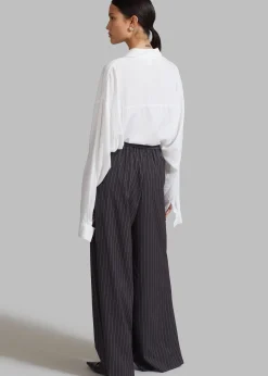 The Frankie Shop Noor Wide Pants Grey Pinstripe Sale