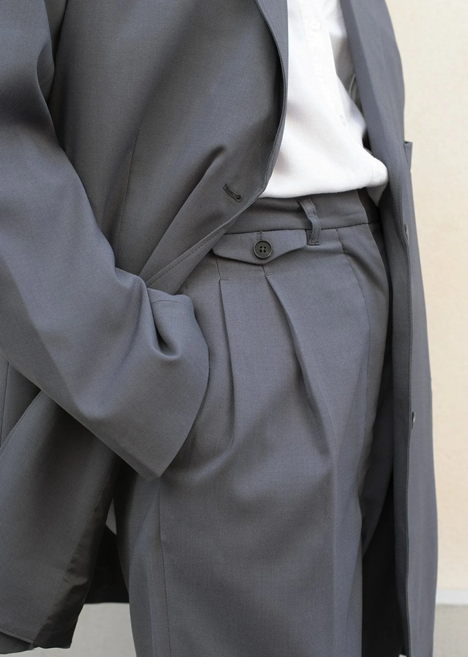 The Frankie Shop Notch Lapel Blazer Graphite