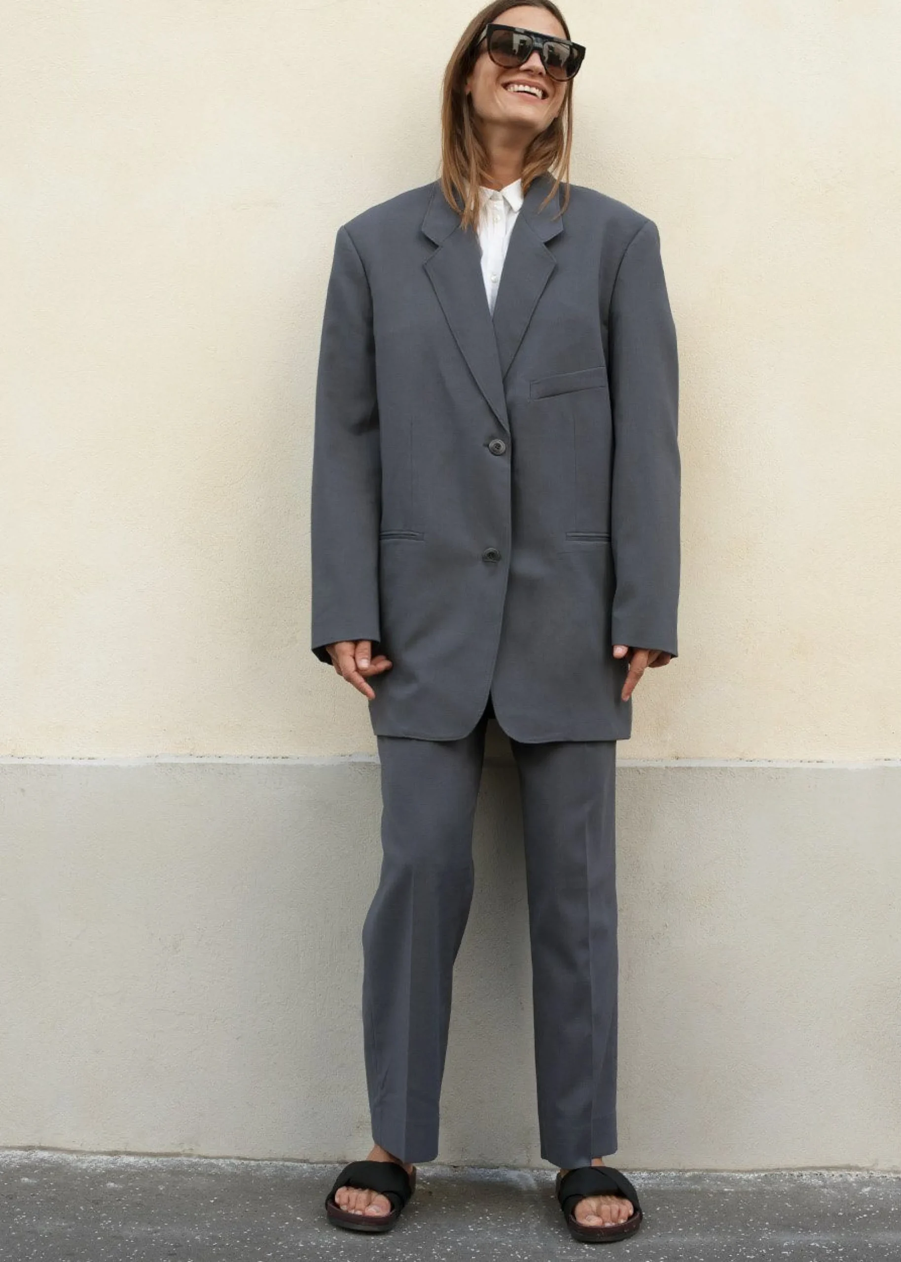 The Frankie Shop Notch Lapel Blazer Graphite