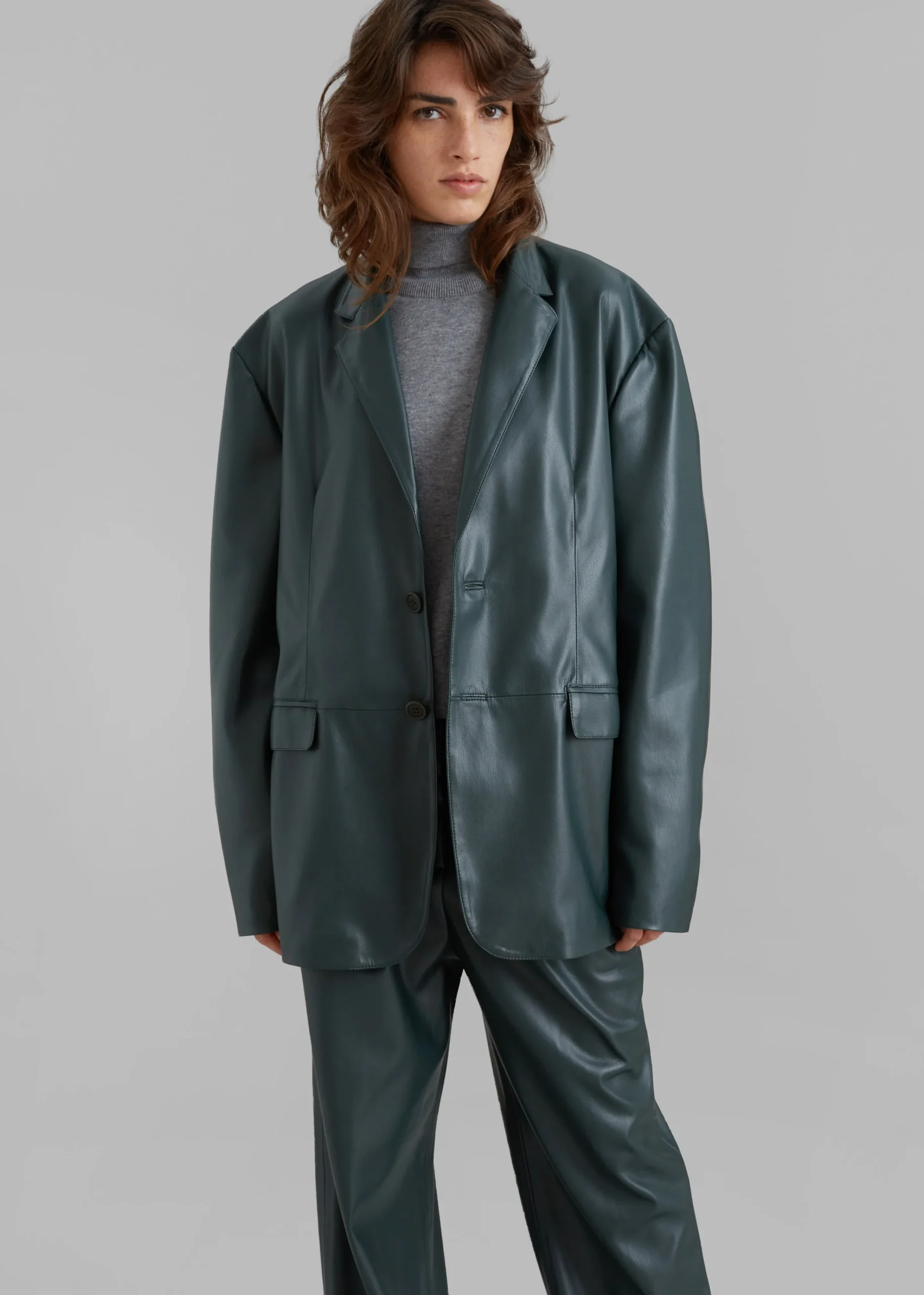 The Frankie Shop Olympia Blazer Bottle Green Discount