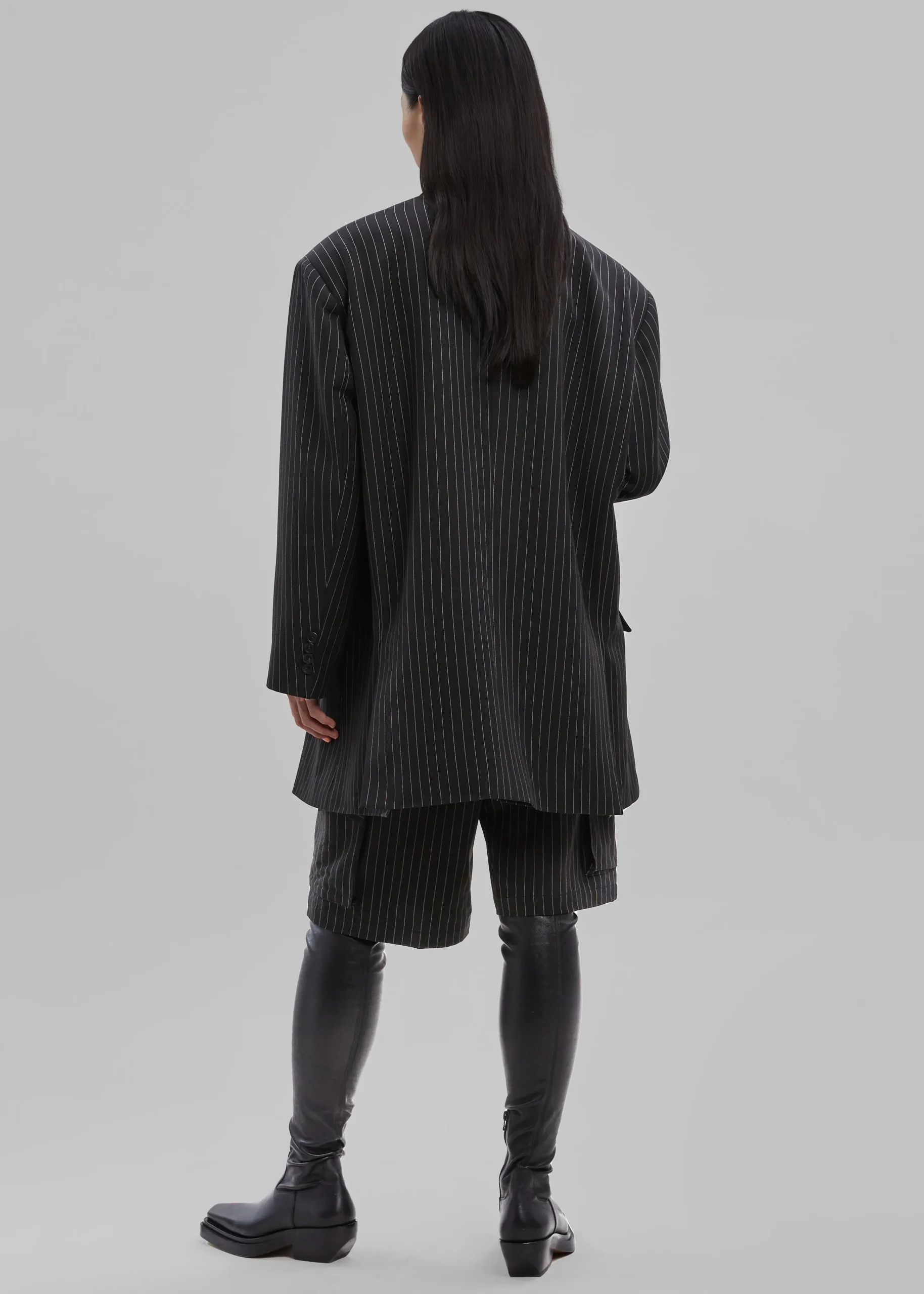 The Frankie Shop Omoka Blazer Black Pinstripe Clearance