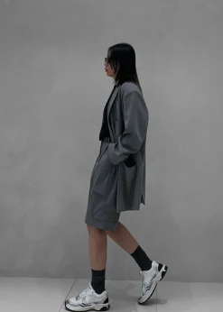 The Frankie Shop Omoka Blazer Grey Pinstripe Hot