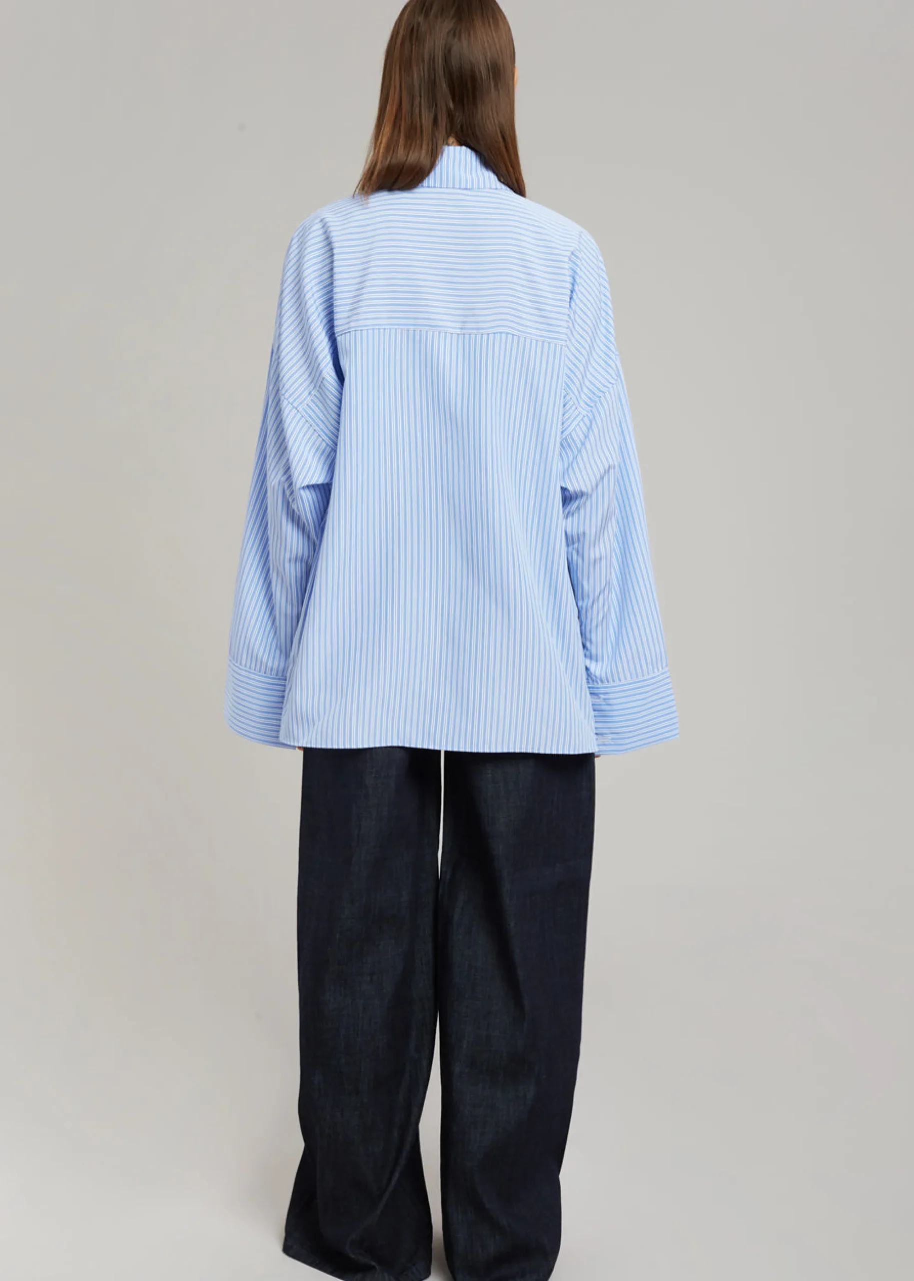The Frankie Shop Orson Pocket Shirt Blue Stripe Hot