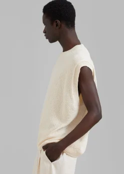 The Frankie Shop Oslo Knit Vest Cream New