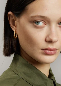 The Frankie Shop Otiumberg Chunky Square Hoops Gold Hot