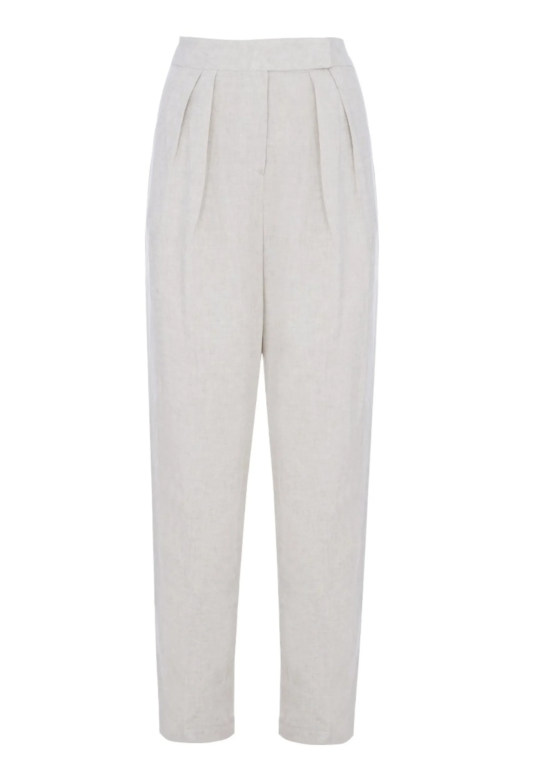The Frankie Shop Pace Pleated Linen Blend Pants Sand