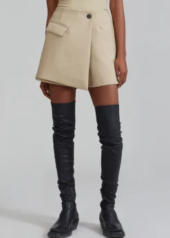The Frankie Shop Paige Wrap Skort Beige Hot