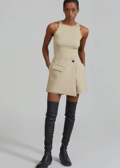 The Frankie Shop Paige Wrap Skort Beige Hot