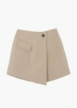 The Frankie Shop Paige Wrap Skort Beige Hot