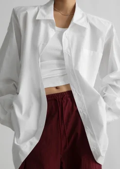 The Frankie Shop Panama Oversized Shirt White Hot