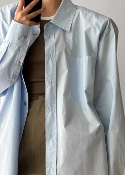 The Frankie Shop Panama Oversized Shirt Light Blue Online