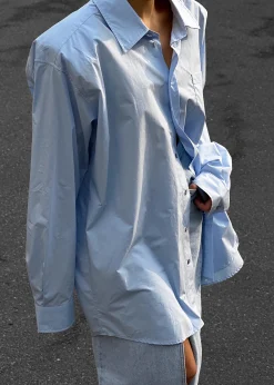 The Frankie Shop Panama Oversized Shirt Light Blue Online