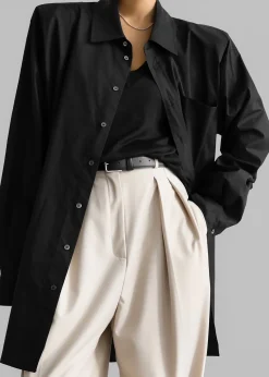 The Frankie Shop Panama Oversized Shirt Black Sale
