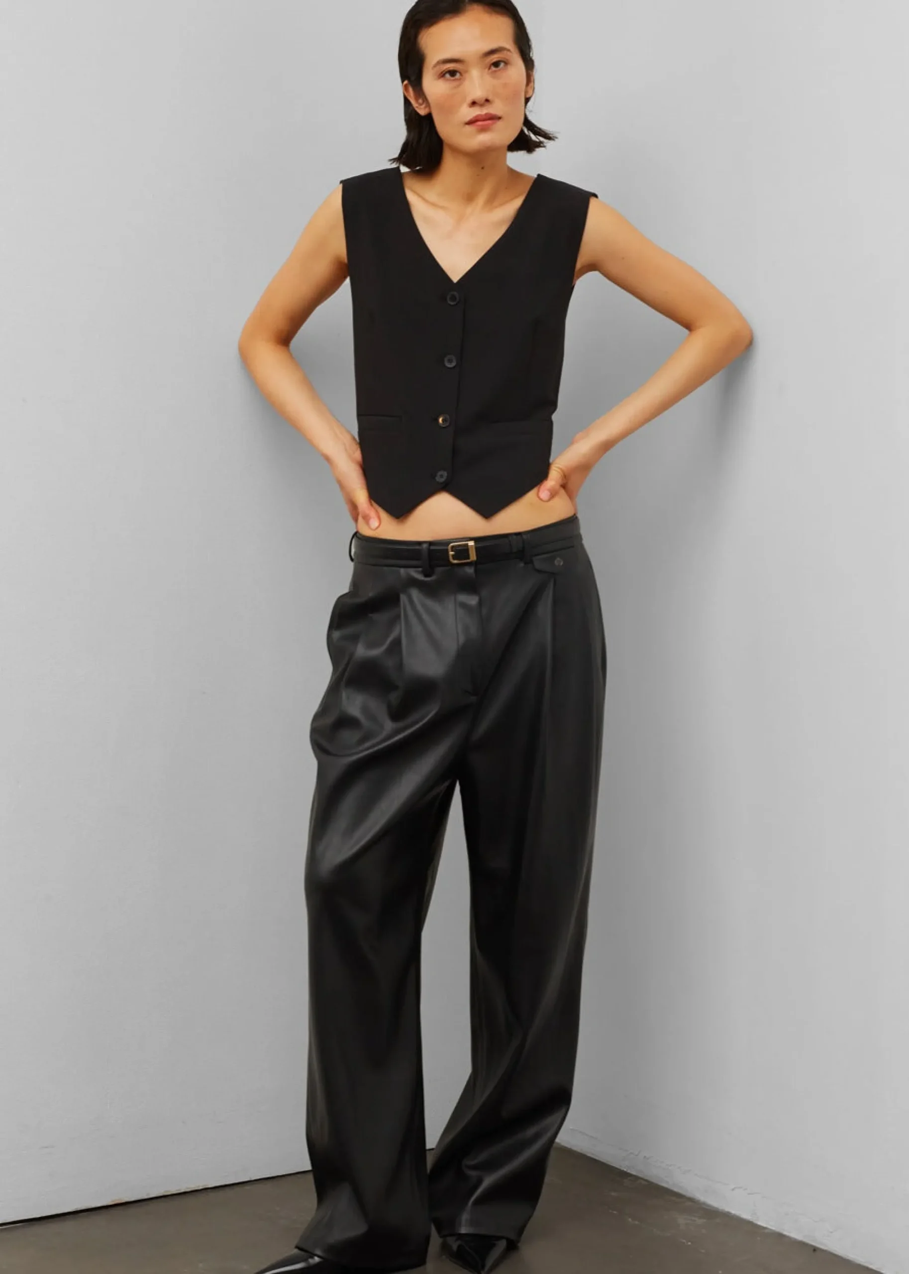 The Frankie Shop Pernille Faux Leather Pants Black Hot
