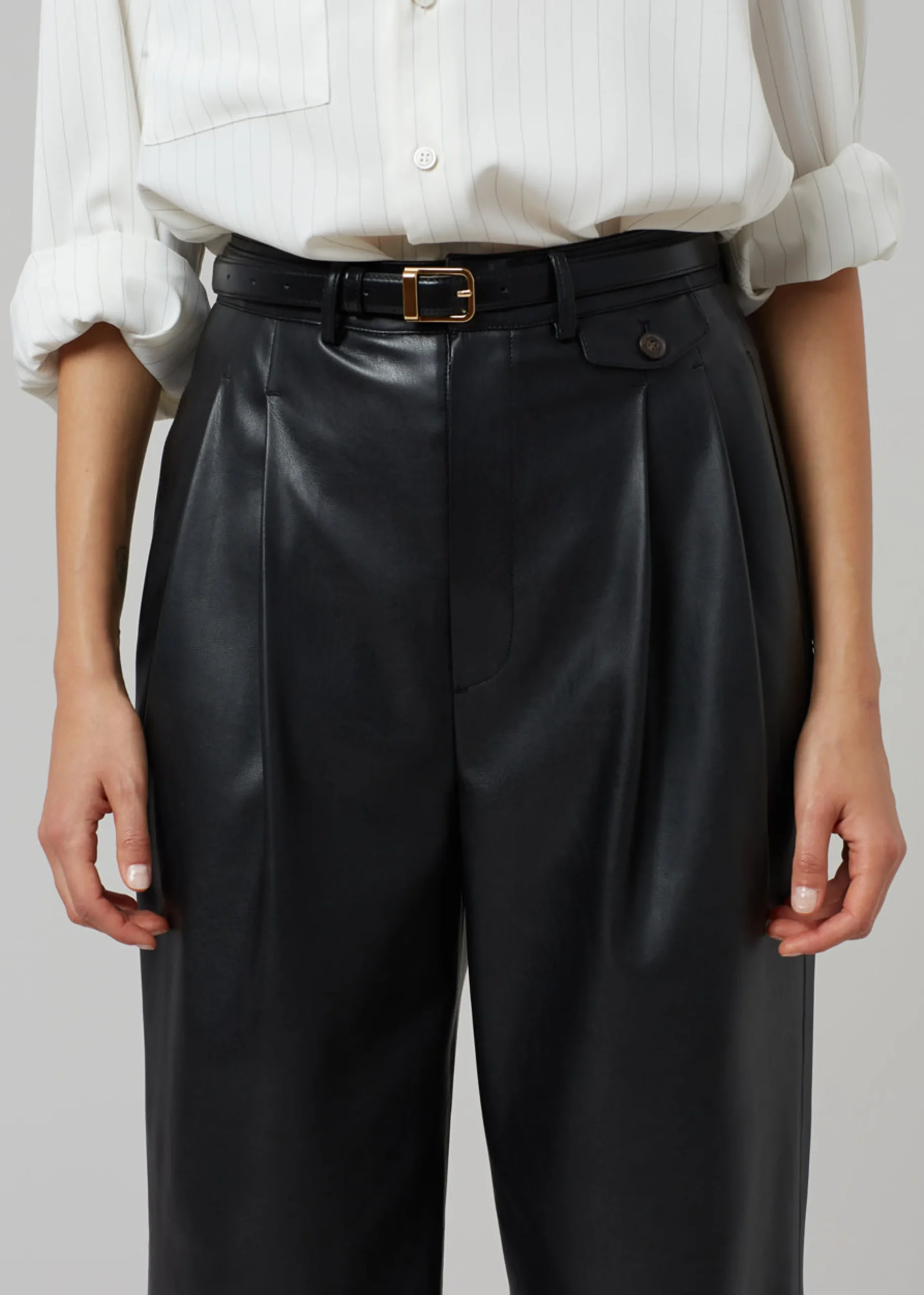 The Frankie Shop Pernille Faux Leather Pants Black Hot