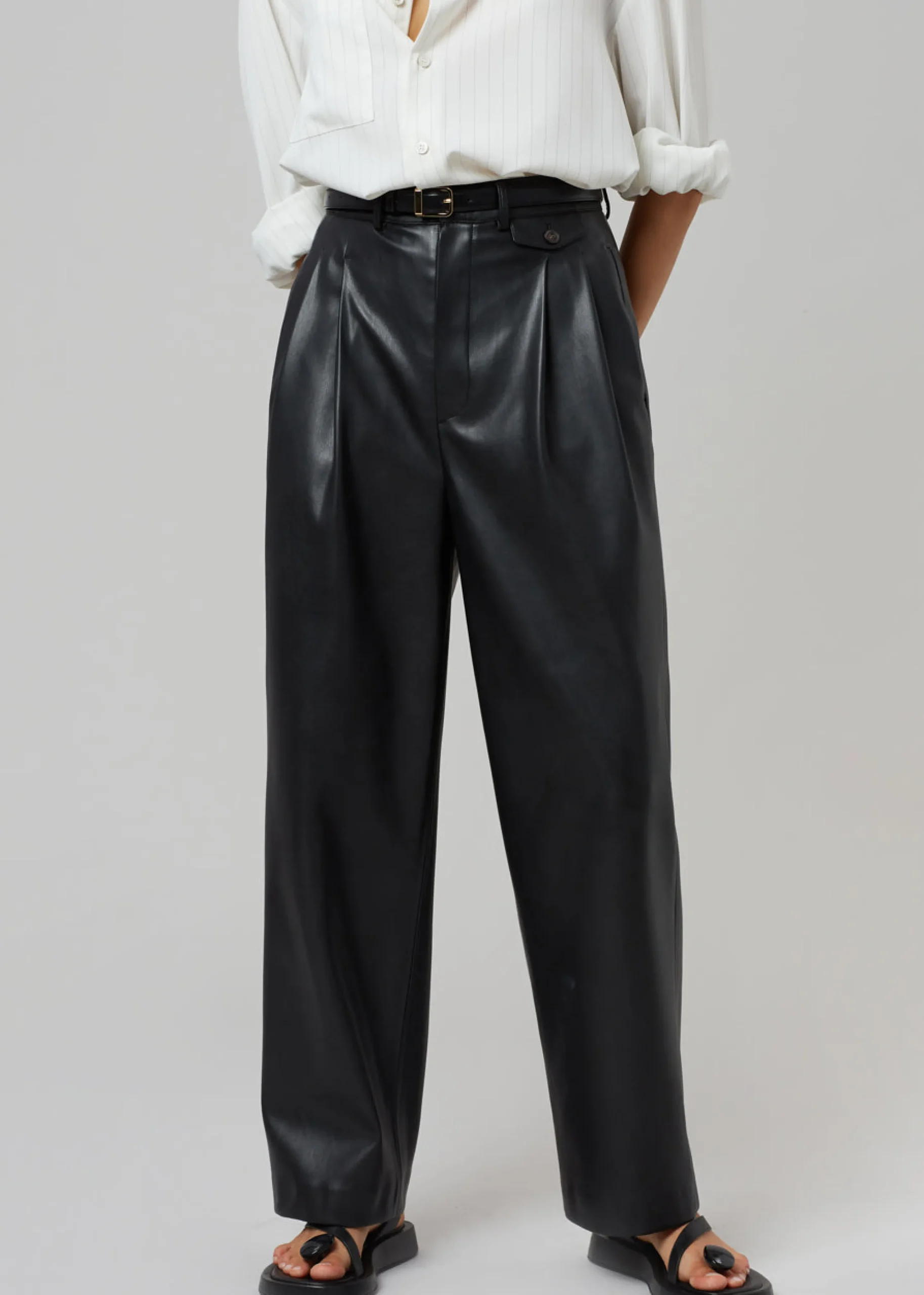 The Frankie Shop Pernille Faux Leather Pants Black Hot