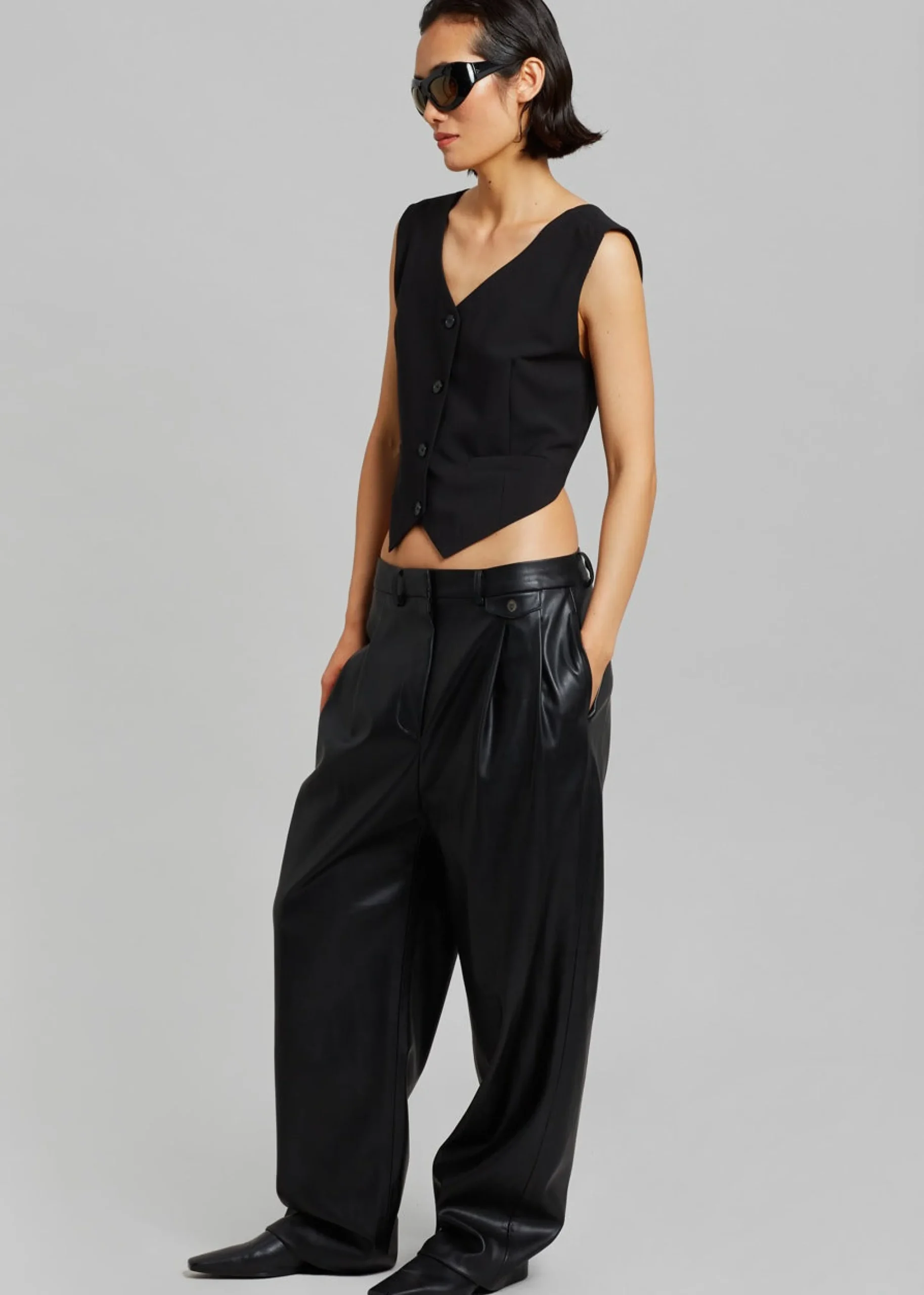 The Frankie Shop Pernille Faux Leather Pants Black Hot