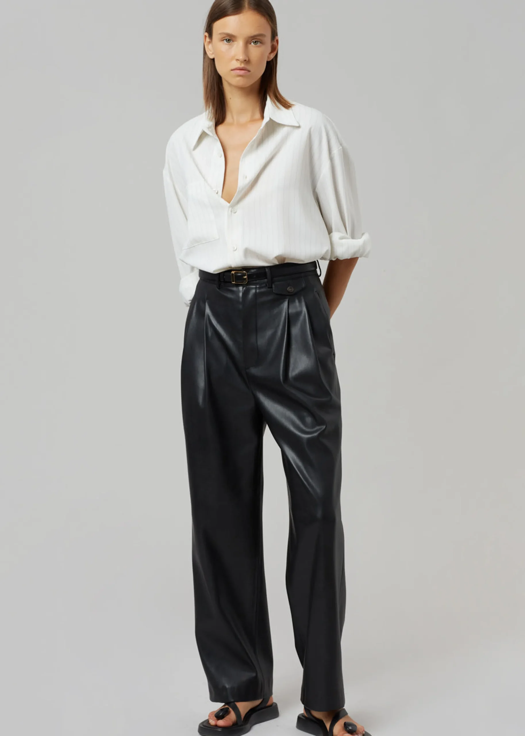 The Frankie Shop Pernille Faux Leather Pants Black Hot