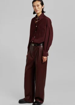 The Frankie Shop Pernille Faux Leather Pants Burgundy Discount