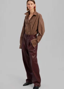 The Frankie Shop Pernille Faux Leather Pants Burgundy Discount
