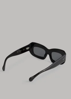 The Frankie Shop Port Tanger Baraka Sunglasses Black Acetate Clearance