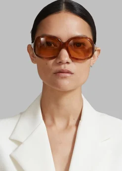 The Frankie Shop Port Tanger Yamina Sunglasses Oliban Acetate Amber Lens