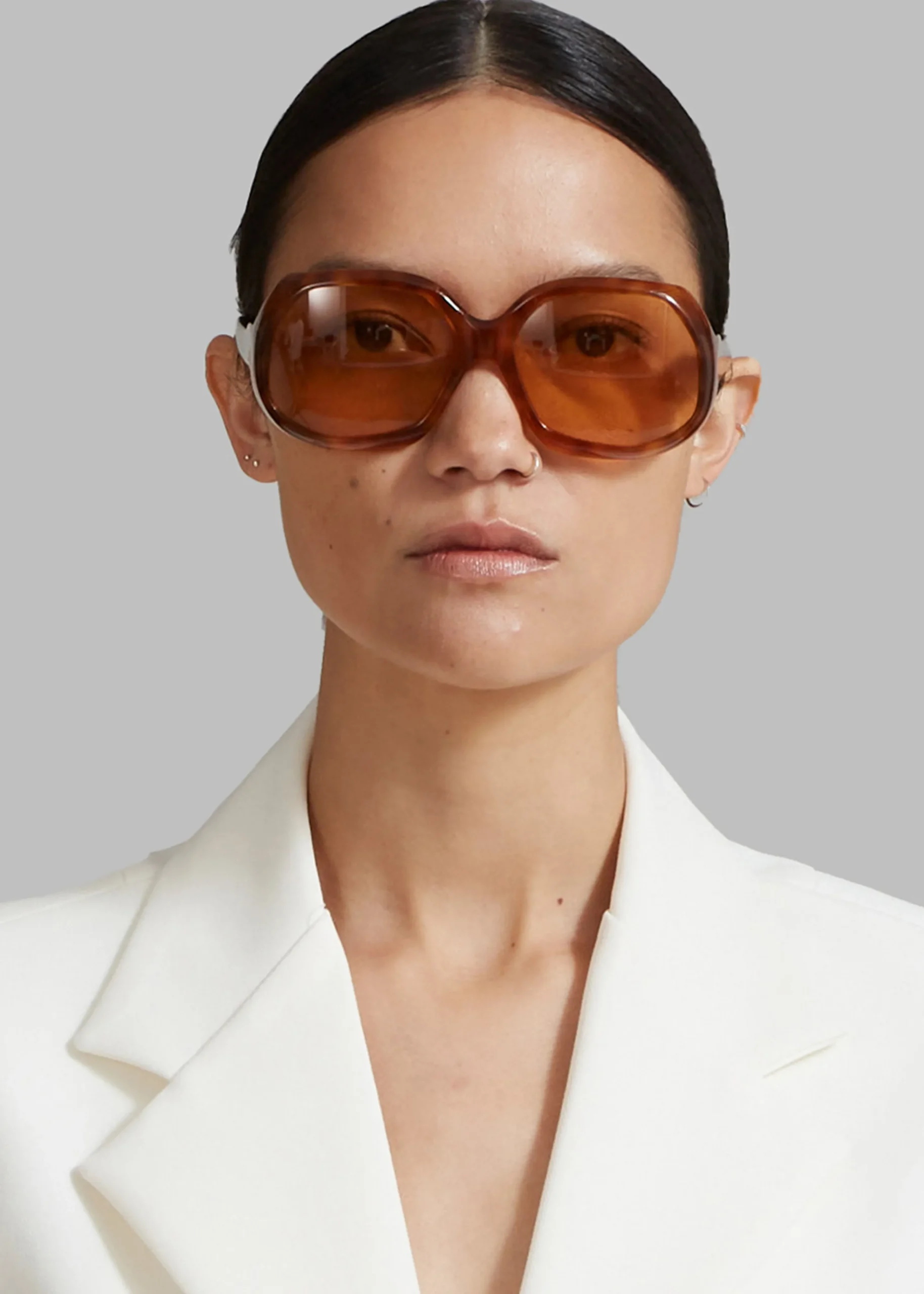 The Frankie Shop Port Tanger Yamina Sunglasses Oliban Acetate Amber Lens