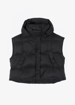 The Frankie Shop Prague Puffer Hoodie Vest Black Sale