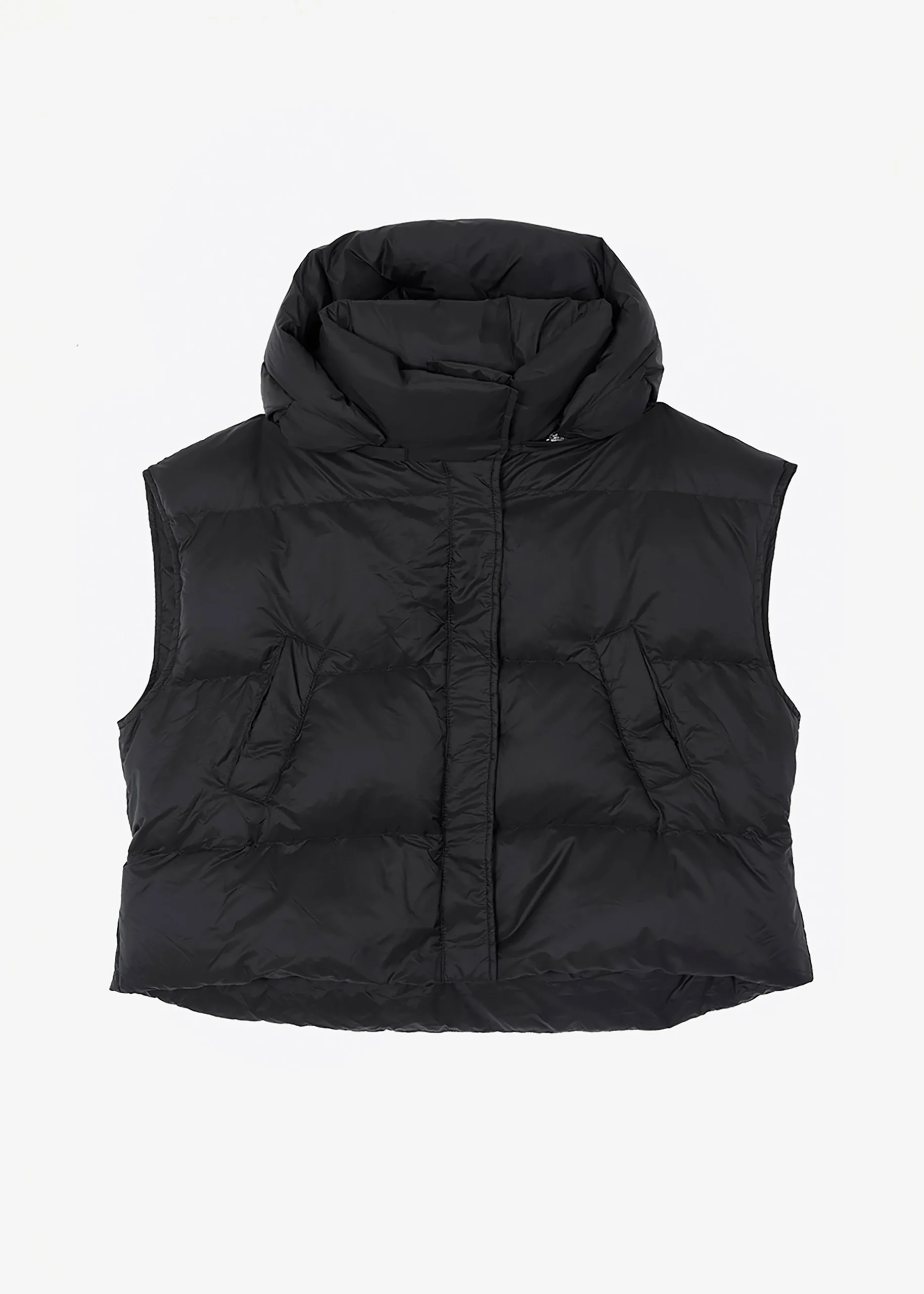 The Frankie Shop Prague Puffer Hoodie Vest Black Sale