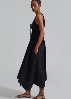 The Frankie Shop Proenza Schouler White Label Drapey Suiting Ruched Dress Black Clearance
