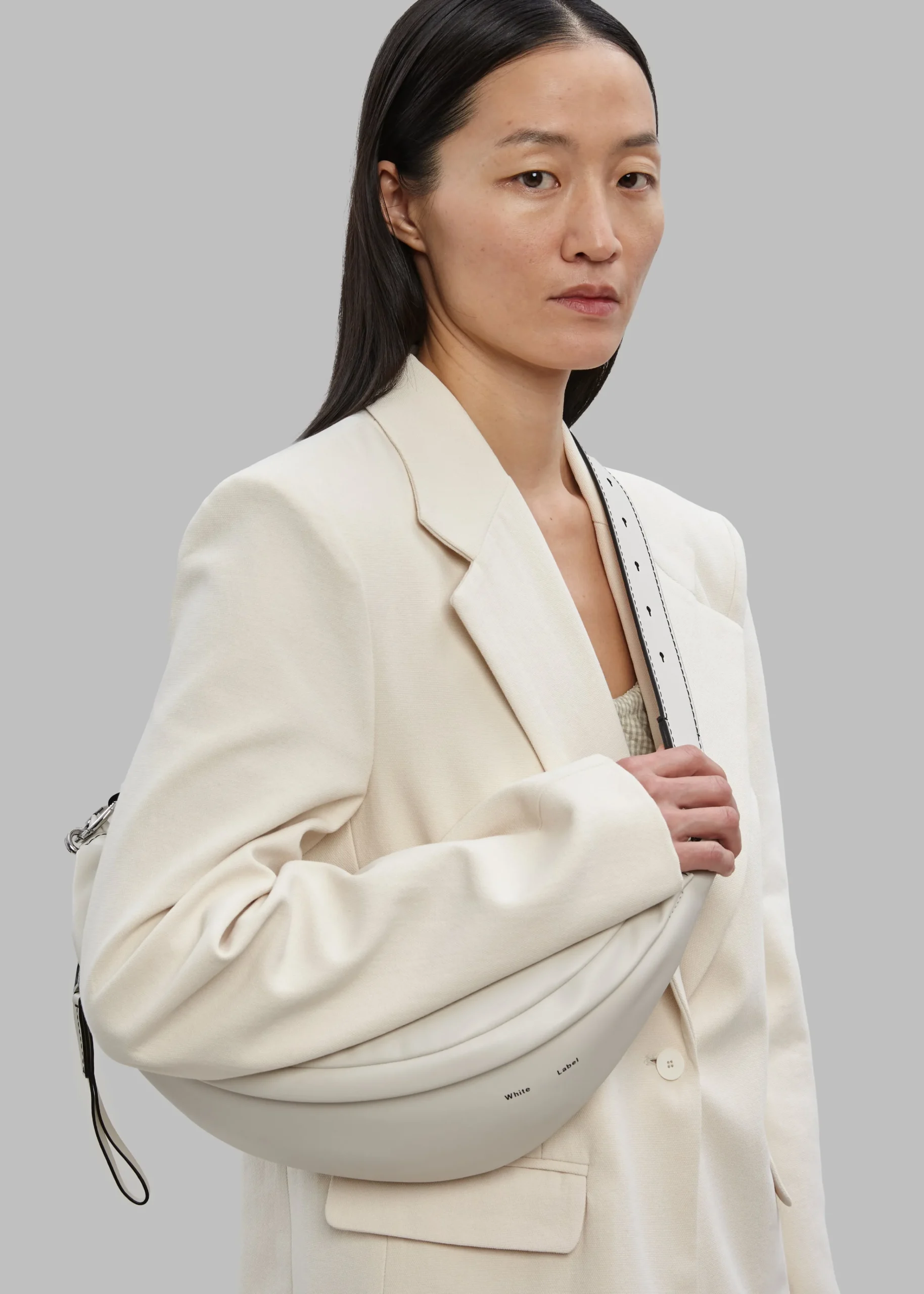 The Frankie Shop Proenza Schouler White Label Stanton Leather Sling Bag Vanilla Discount
