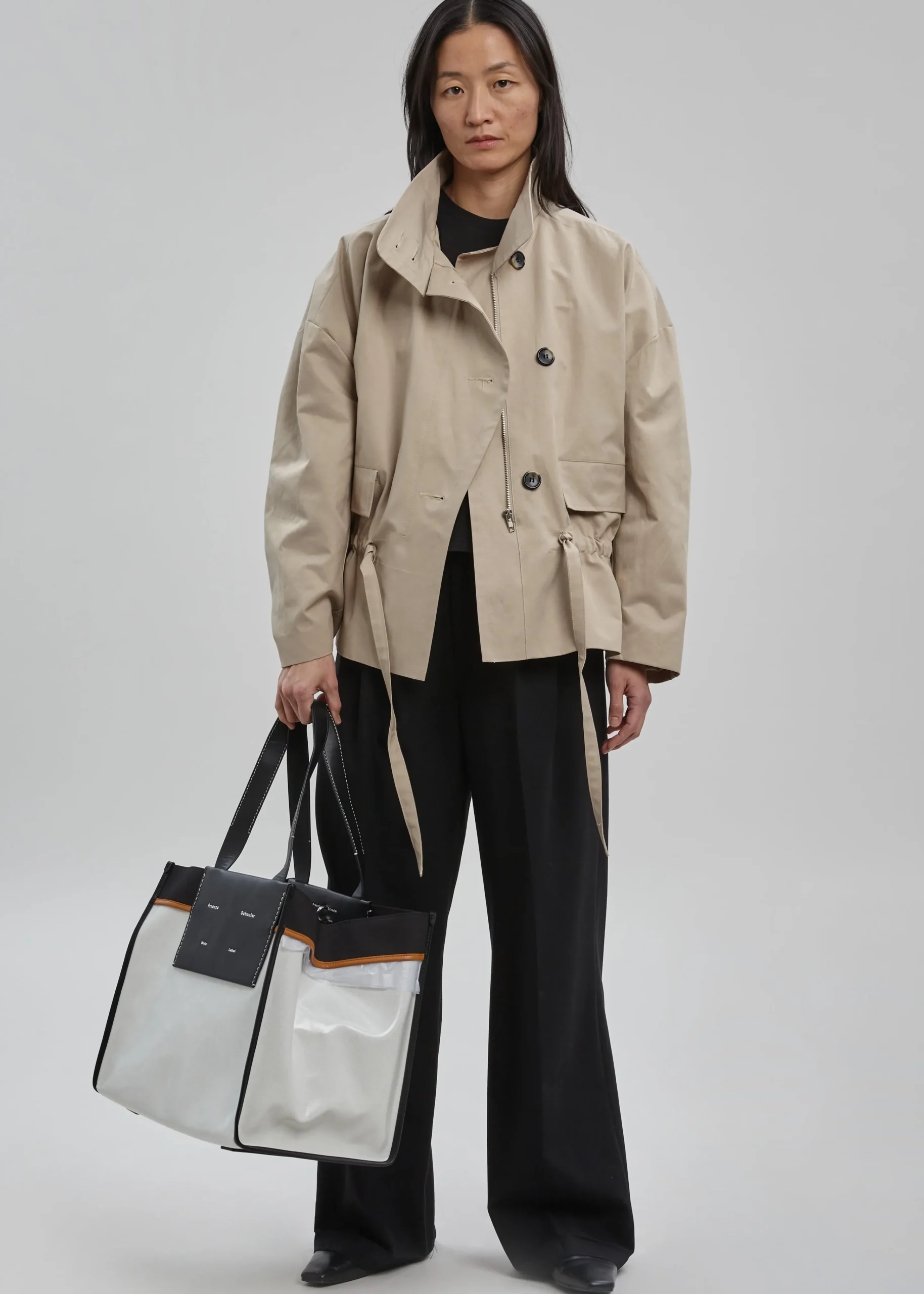 The Frankie Shop Proenza Schouler White Label Xl Morris Coated Canvas Tote Off White Hot