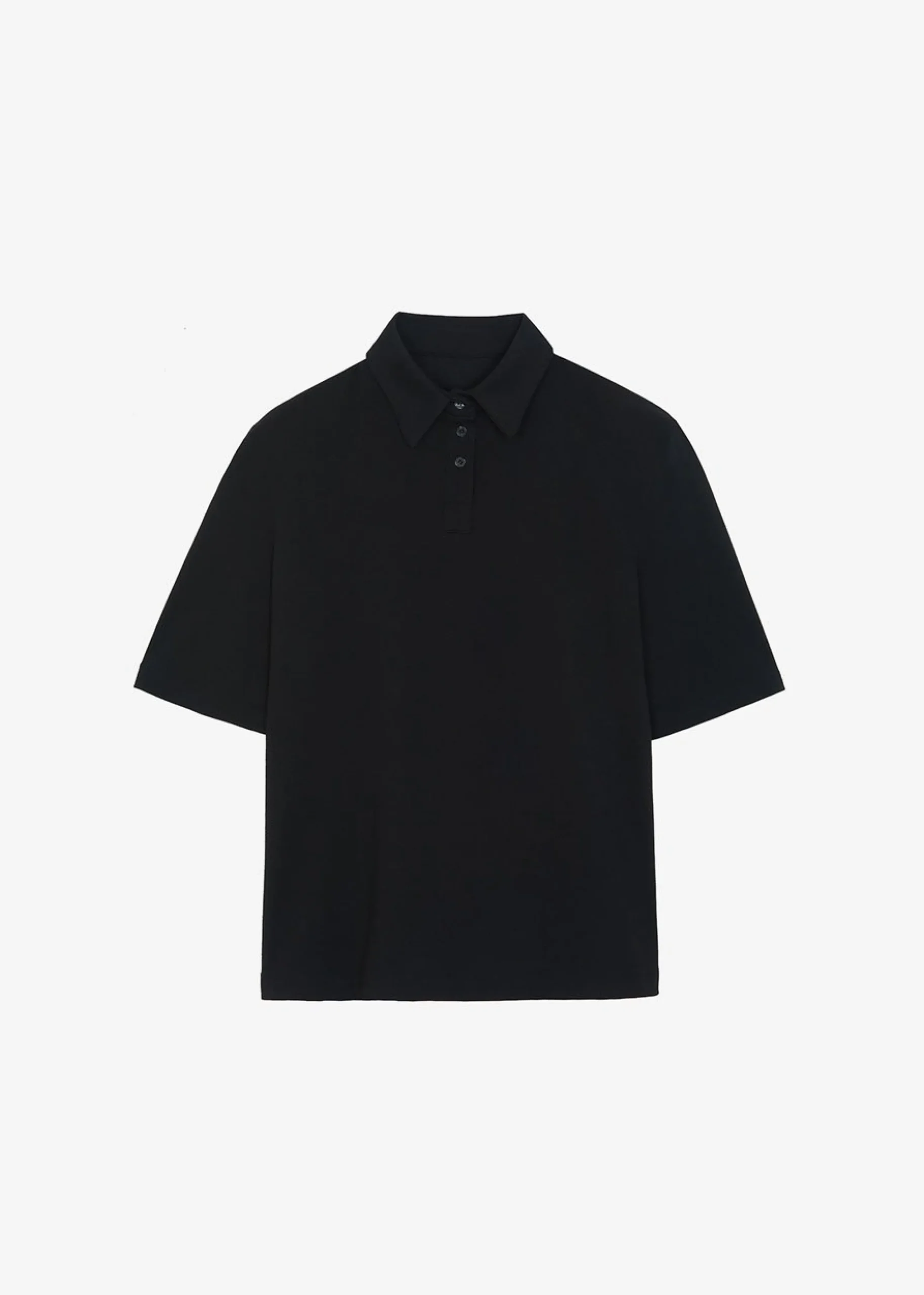 The Frankie Shop Rane Padded Shoulder Polo Black Discount