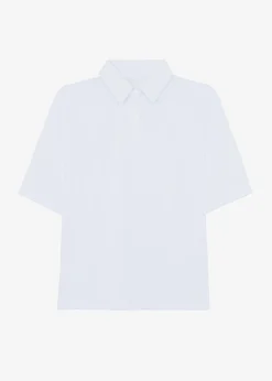 The Frankie Shop Rane Padded Shoulder Polo White Hot