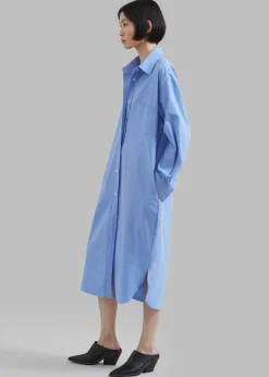 The Frankie Shop Raven Pocket Shirt Dress Sky Sale
