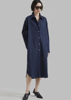 The Frankie Shop Raven Pocket Shirt Dress Navy Online