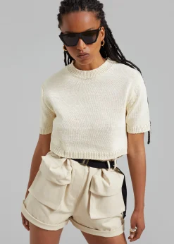 The Frankie Shop Raye Cargo Shorts Beige Sale