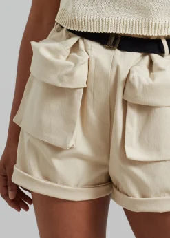 The Frankie Shop Raye Cargo Shorts Beige Sale