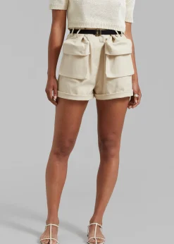 The Frankie Shop Raye Cargo Shorts Beige Sale