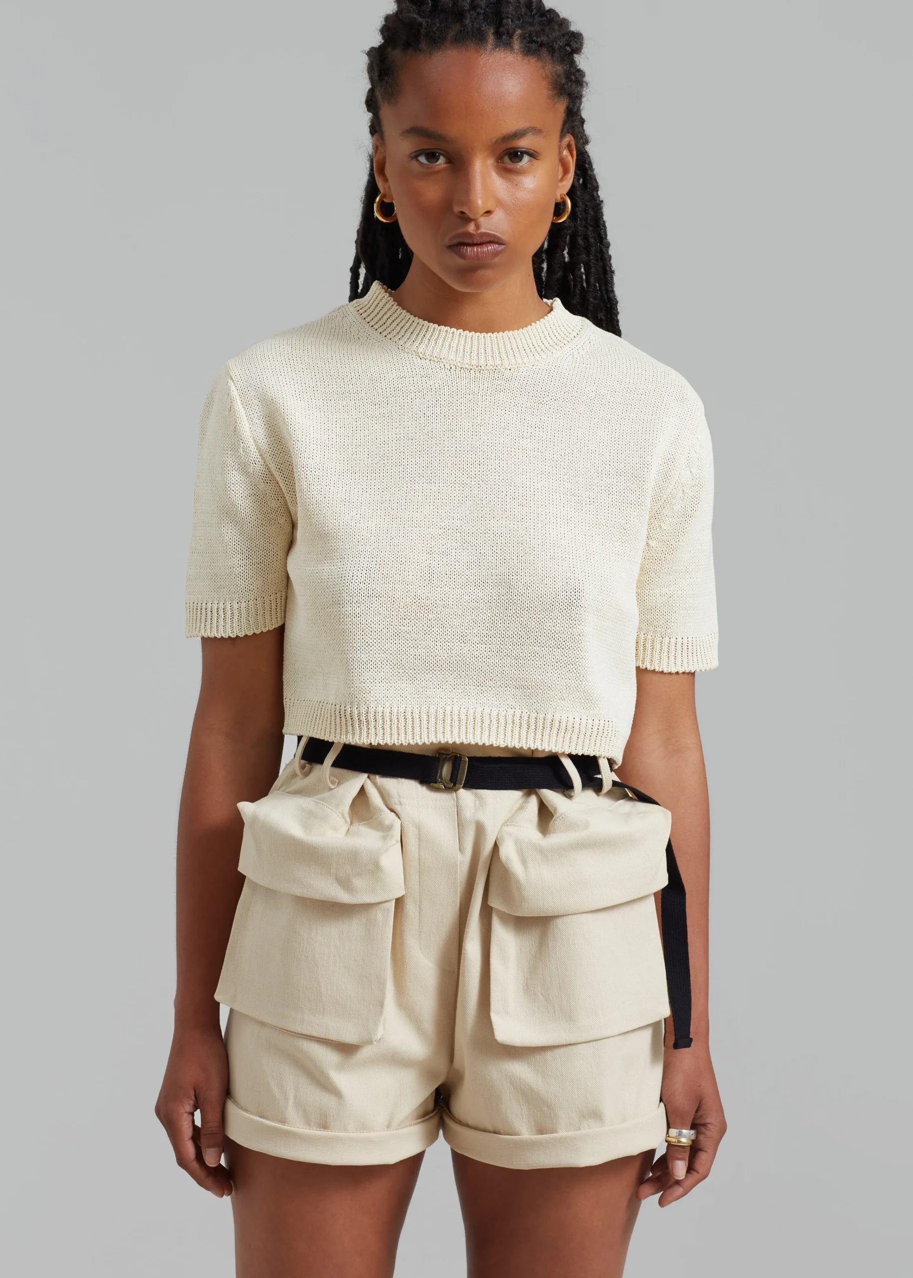The Frankie Shop Raye Cargo Shorts Beige Sale