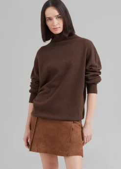 The Frankie Shop Remain Suede Slit Skirt Emperador New