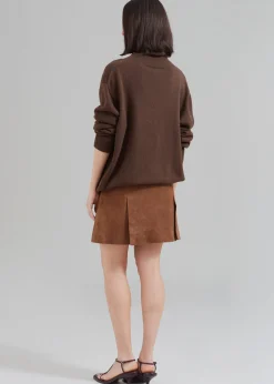 The Frankie Shop Remain Suede Slit Skirt Emperador New