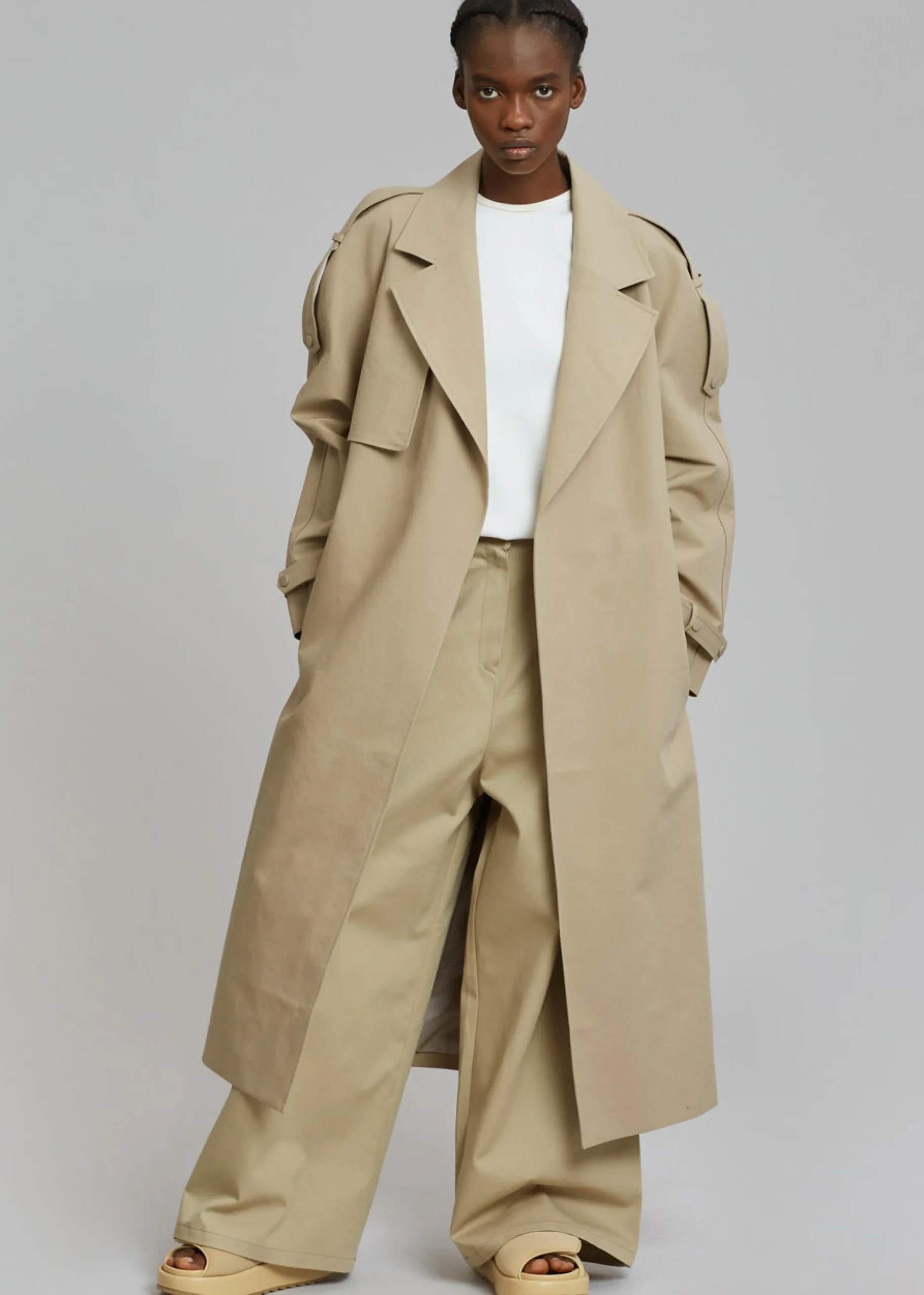 The Frankie Shop Rhodes Trench Coat Natural Clearance