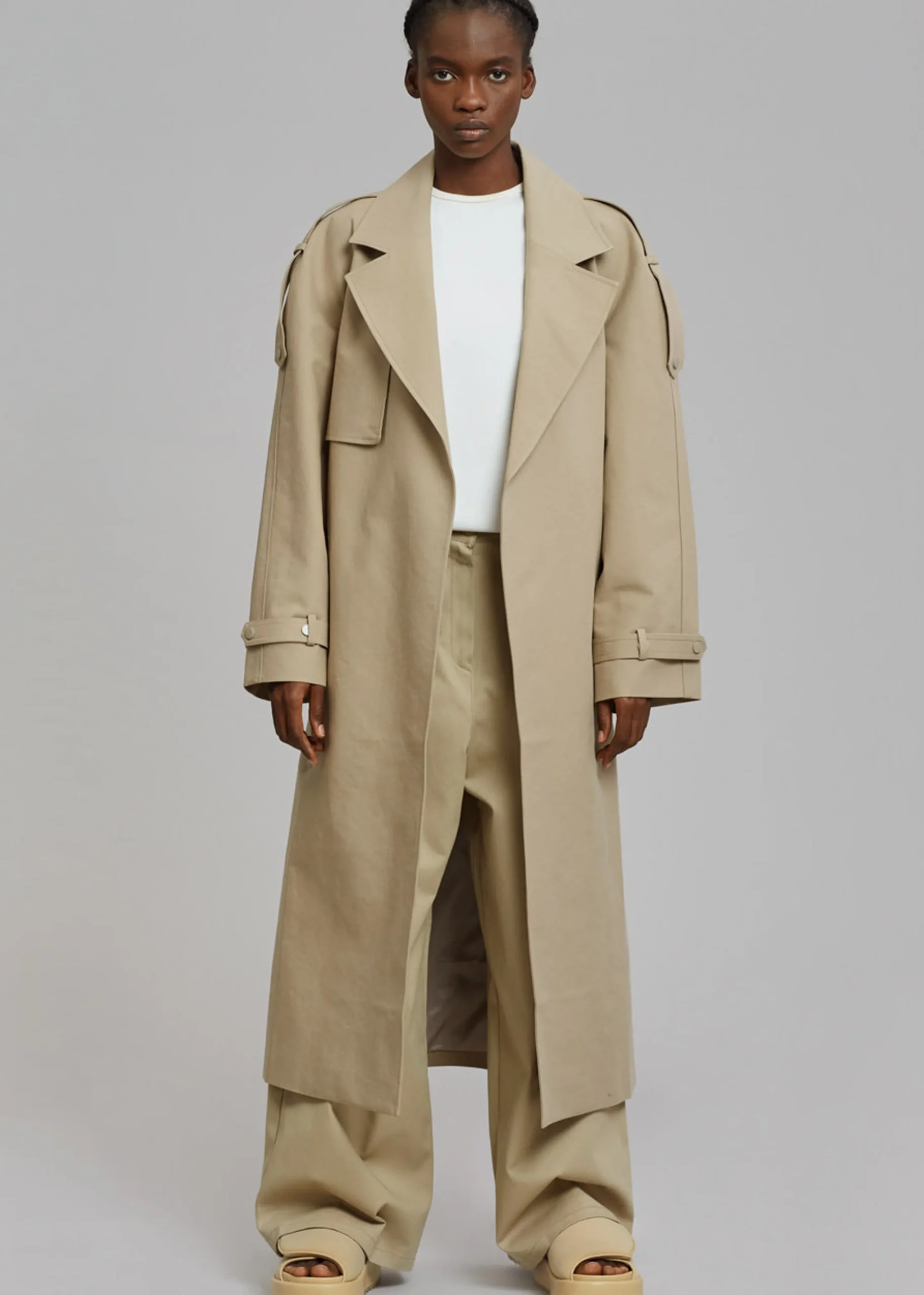 The Frankie Shop Rhodes Trench Coat Natural Clearance