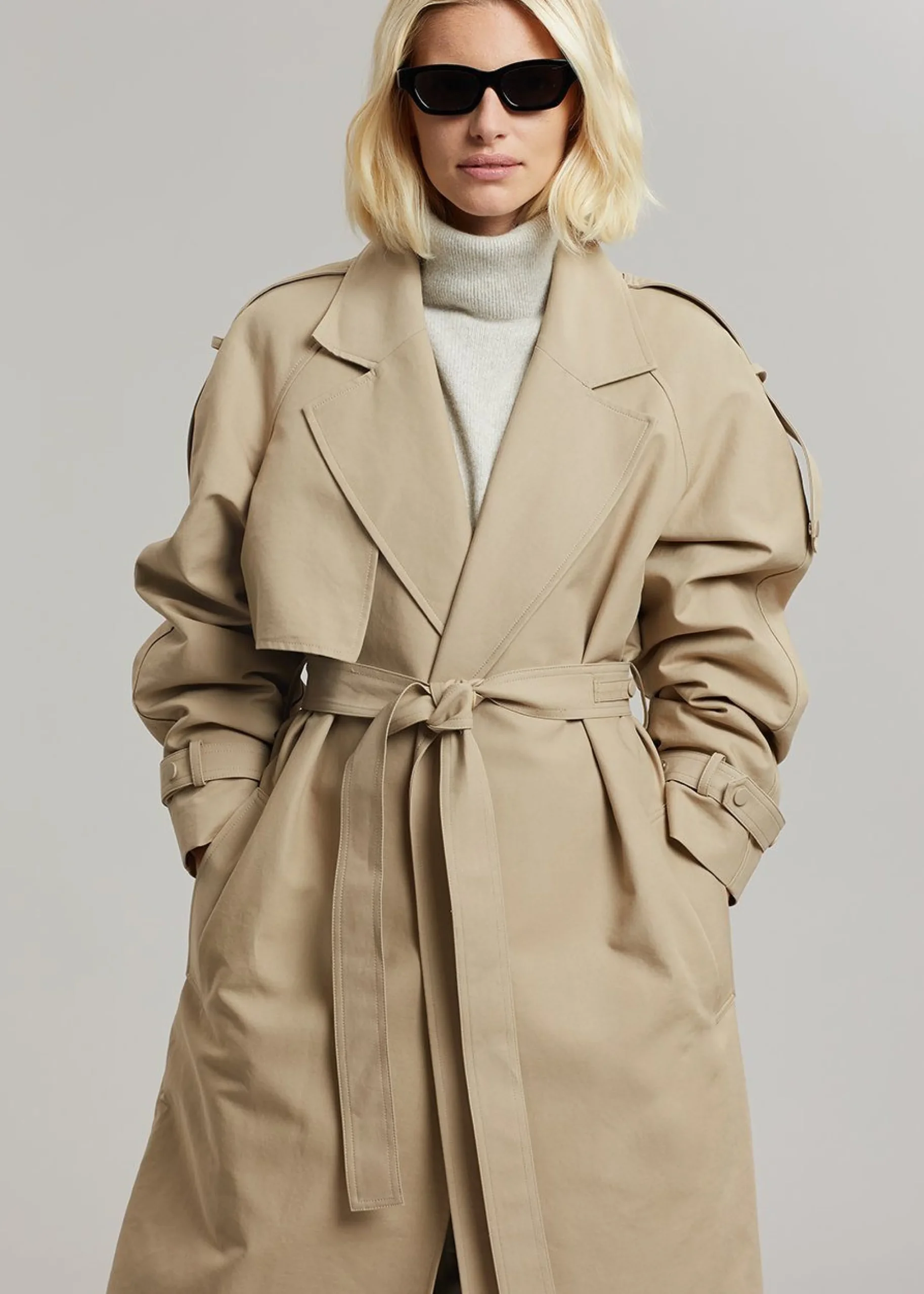 The Frankie Shop Rhodes Trench Coat Natural Clearance