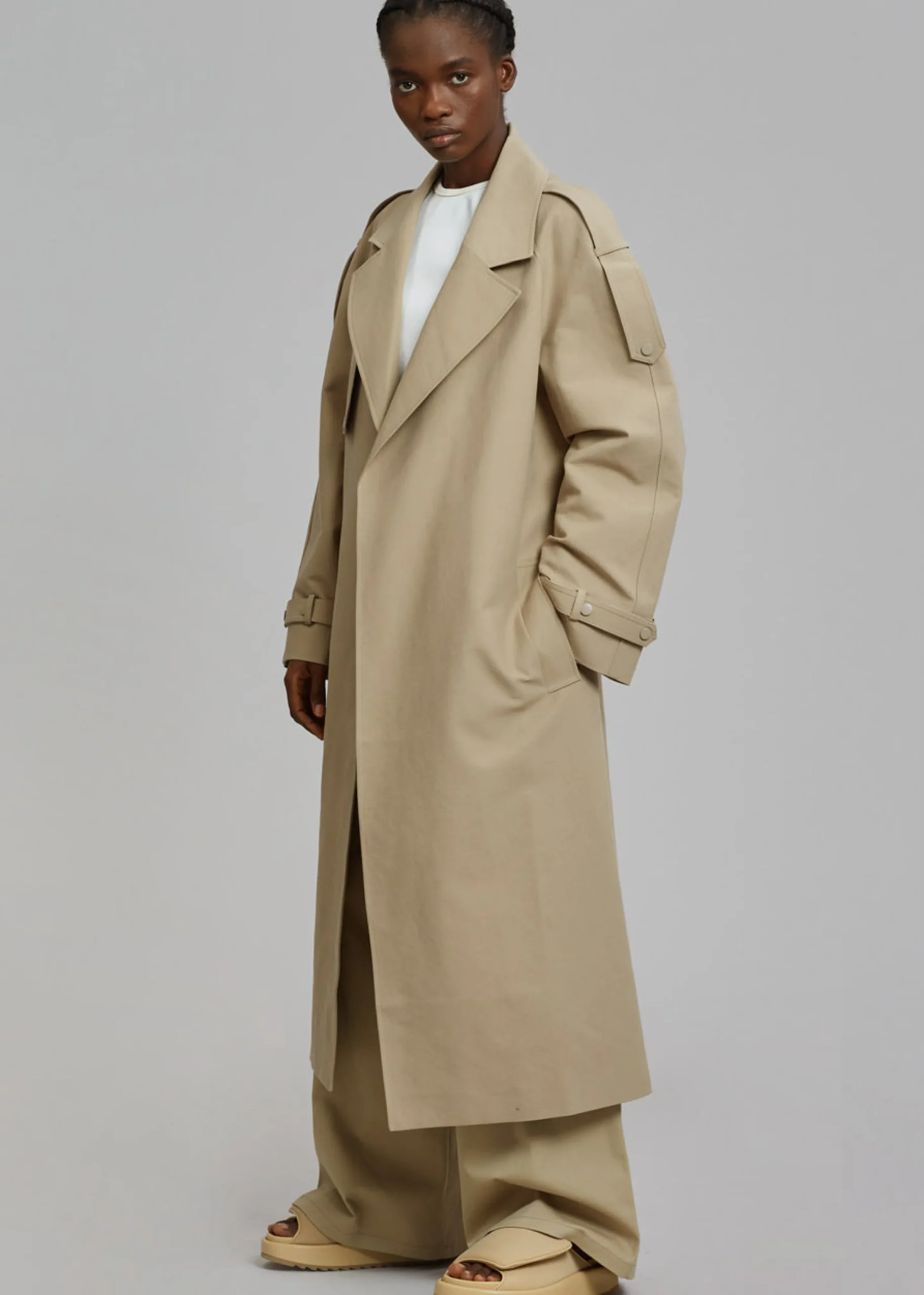 The Frankie Shop Rhodes Trench Coat Natural Clearance
